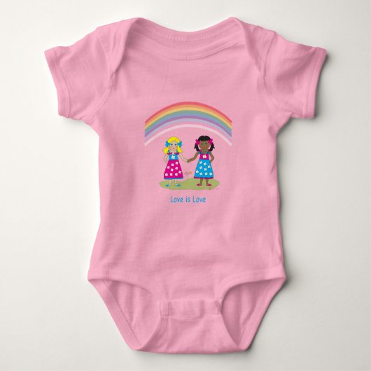 LGBTQIA Liefde is LIEFDE Rainbow Heart Pride Romper (Voorkant)