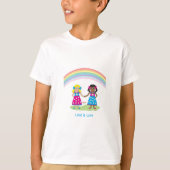 LGBTQIA Liefde is LIEFDE Rainbow Heart Pride T-shirt (Voorkant)