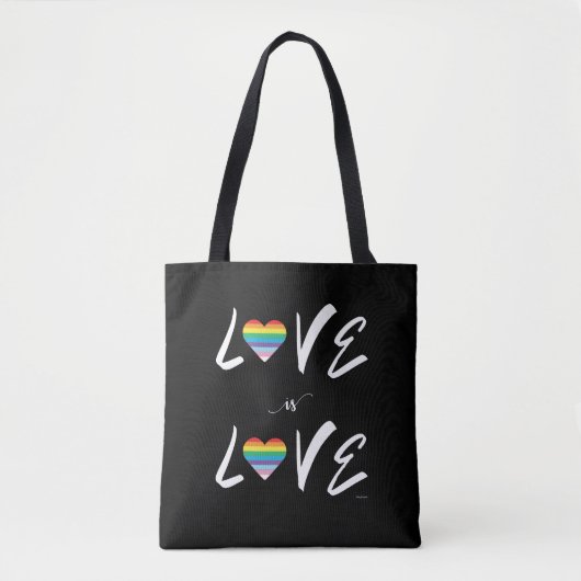 LGBTQIA Liefde is LIEFDE, Rainbow Pride Canvas tas (Voorkant)