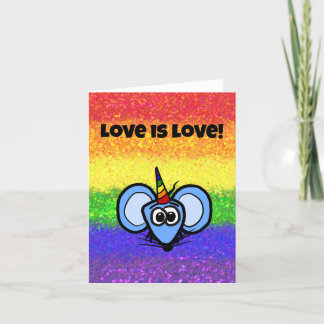 LGBTQIA Love is Love Regenboog met Miki-Corn Kaart