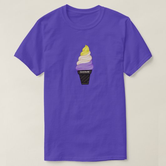 LGBTQIA+ Nonbinary Ice Cream Pronouns Cone T-shirt (Design voorkant)