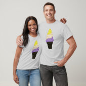 LGBTQIA+ Nonbinary Pride Soft Serve Ice Cone T-shirt (Unisex)