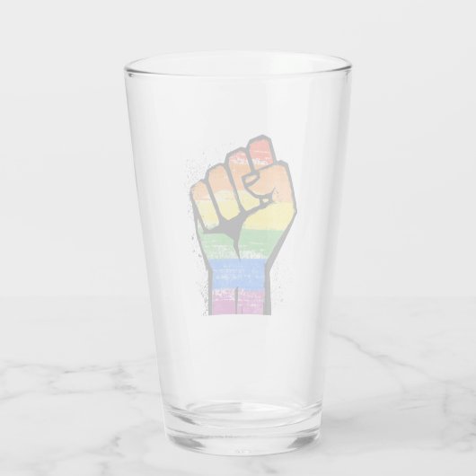 LGBTQIA Pride Flag Glas (Achterkant)