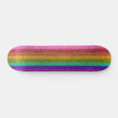 LGBTQIA Pride Flag Glitter Rainbow Glitter Stripes Skateboard (Horizontaal)