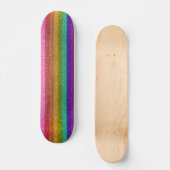 LGBTQIA Pride Flag Glitter Rainbow Glitter Stripes Skateboard (Voorkant)