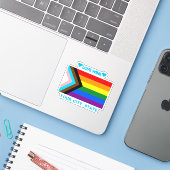 LGBTQIA Pride Flag  Sticker (Laptop met iPhone)