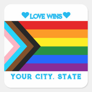 LGBTQIA Pride Flag Vierkante Sticker
