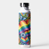 LGBTQIA+ Pride Vlaggen, Regenbogen, Bloemen Waterfles (Links)