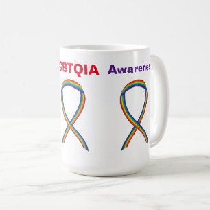 LGBTQIA Rainbow Awareness Ruban Angel Coffee Mug