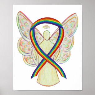 LGBTQIA Rainbow Awareness Ruban Poster Art Imprime