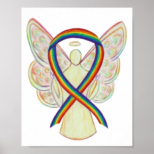LGBTQIA Rainbow Awareness Ruban Poster Art Imprime (Devant)