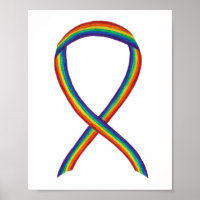 LGBTQIA Rainbow Awareness Ruban Poster Art Imprime