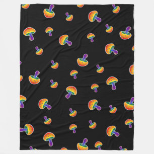 LGBTQIA Rainbow Pride Mushroom Patroon Fleece Deken