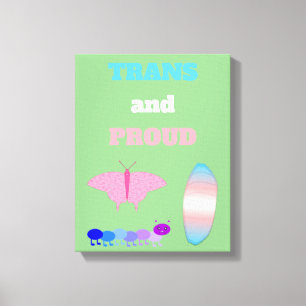 LGBTQIA Transgender Pride Caterpaal naar vlinder Canvas Afdruk