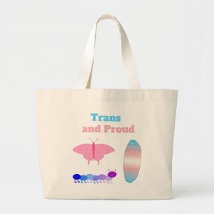 LGBTQIA Transgender Pride Rups naar Vlinder Grote Tote Bag