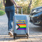 LGBTQIA+ Vlag Pride en Steun Sticker (Koffer Insitu)