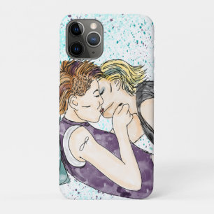LGBTQIA+ Vrouwen Kust Waterverf Art iPhone 11 Pro Hoesje