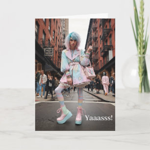 LGBTQIA Yaasss Carte de voeux d'anniversaire