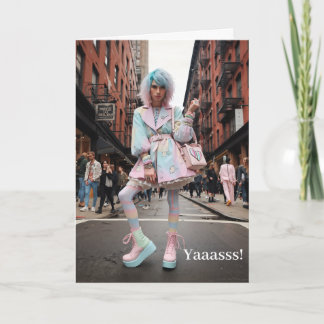 LGBTQIA Yaasss Carte de voeux d'anniversaire