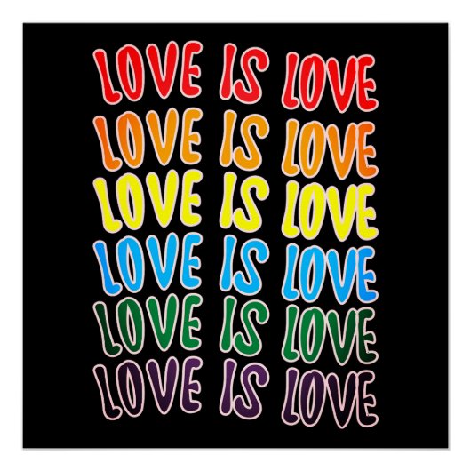 LgbtqLove is Liefde Typografie Perfect Poster (Voorkant)