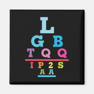 LGBTQQIP2SAA Gay Pride Oogkaart Acroniem Magneet