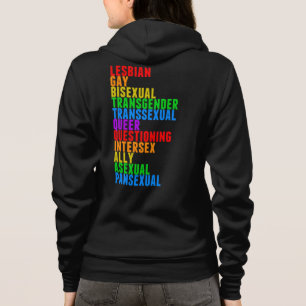 LGBTTQIAAP Pride Diversity Rainbow Acrostic Hoodie
