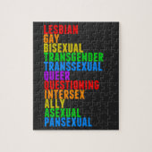 LGBTTQIAAP Pride Diversity Rainbow Acrostic Legpuzzel (Verticaal)