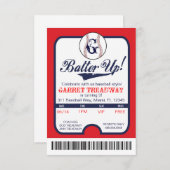 LGC Batter Up Baseball Ticket Celebration/Birthday Kaart (Voorkant / Achterkant)