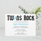 LGC Twins Rock Boys Invitation Kaart (Staand voorkant)