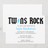 LGC Twins Rock Boys Invitation Kaart (Voorkant / Achterkant)