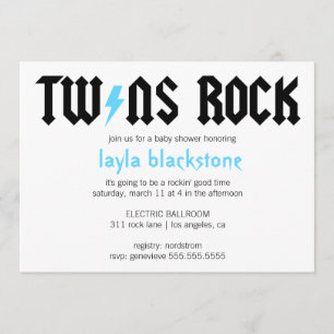 LGC Twins Rock Boys Invitation Kaart