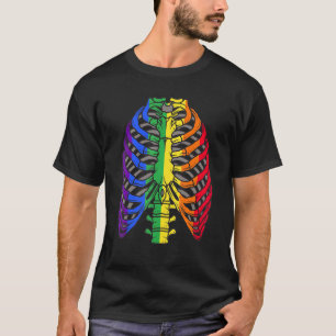LGTB Halloween Gay Flag Ribcage Skelet Pride Awa T-shirt