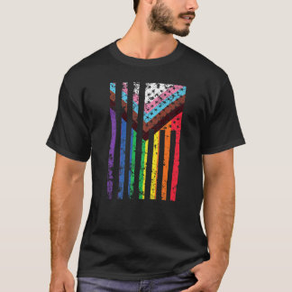 LGTBIAQ+ Pride US Flag Pride Maand T-shirt