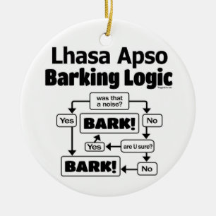 Lhasa Apso Barking Logic Keramisch Ornament