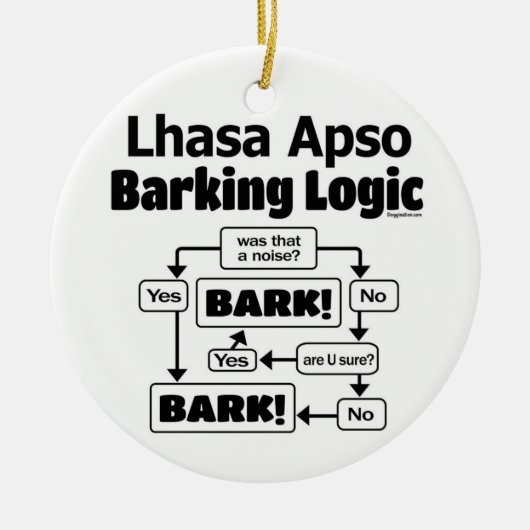 Lhasa Apso Barking Logic Keramisch Ornament (Voorkant)