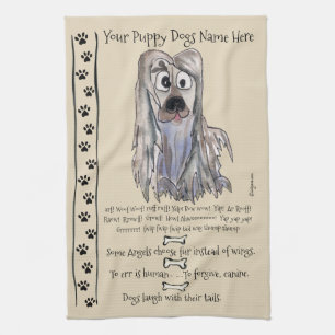 Lhasa Apso Cartoon Dog citeert keukenhanddoek