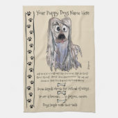 Lhasa Apso Cartoon Dog Quotes Keuken Handdoek (Verticaal)