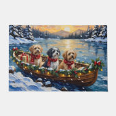 Lhasa Apso Christmas Boat Holiday Deurmat (Voorkant)