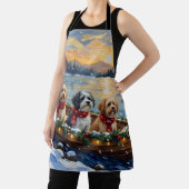 Lhasa Apso Christmas Boat Holiday Schort (Insitu)