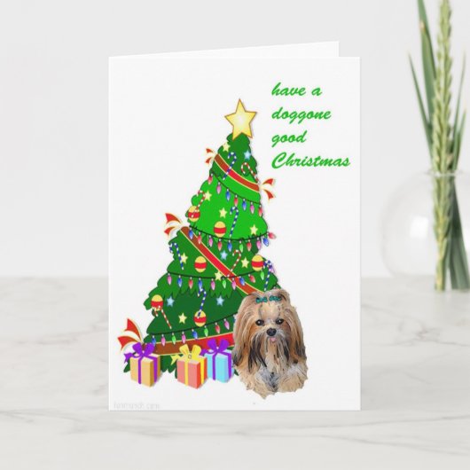 LHASA APSO CHRISTMAS FEESTDAGEN KAART (Voorkant)