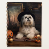 Lhasa Apso Citrouille Halloween effrayant (Devant)