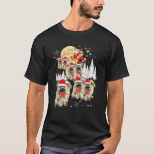 Lhasa Apso Funny Reindeer Kerstmaan Santa Dog T-shirt