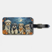 Lhasa Apso Halloween Spooky Bagagelabel (Achterkant horizontaal)