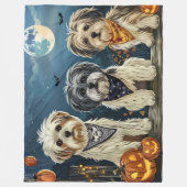 Lhasa Apso Halloween Spooky Fleece Deken (Voorkant)
