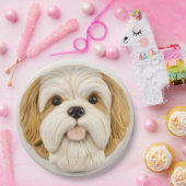 Lhasa Apso hond 3D geïnspireerd Papieren Bordje (Feest)
