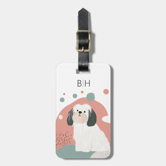 Lhasa Apso-hond bagagelabel (Voorkant verticaal)