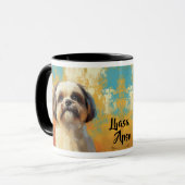 Lhasa Apso hond impressionistische verf Mok (Voorkant links)