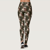 Lhasa Apso-hond in de sneeuw Kerstmis Leggings (Achterkant)