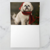 Lhasa Apso Hond in Sneeuw Kerstmis Kaart (Binnen)