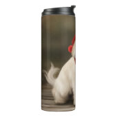 Lhasa Apso Hond in Sneeuw Kerstmis Thermosbeker (Gedraaid links)